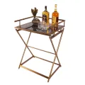 Serveertafel - goud - glas & staal - 85 cm