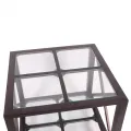 Bijzettafel Santiago - glas en staal - zwart - 60 x 60 x 55 cm