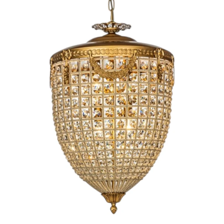 Kroonluchter Empire - goud - ijzer & glas - 65 cm