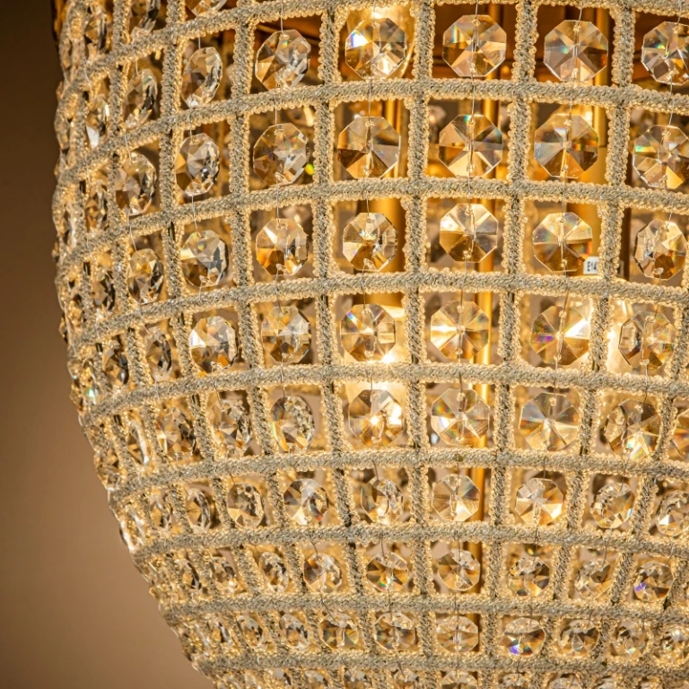 Kroonluchter Empire - goud - ijzer & glas - 65 cm