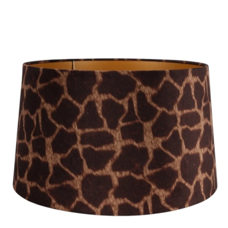 Lampenkap - girafprint - bruin - stof - 40 cm