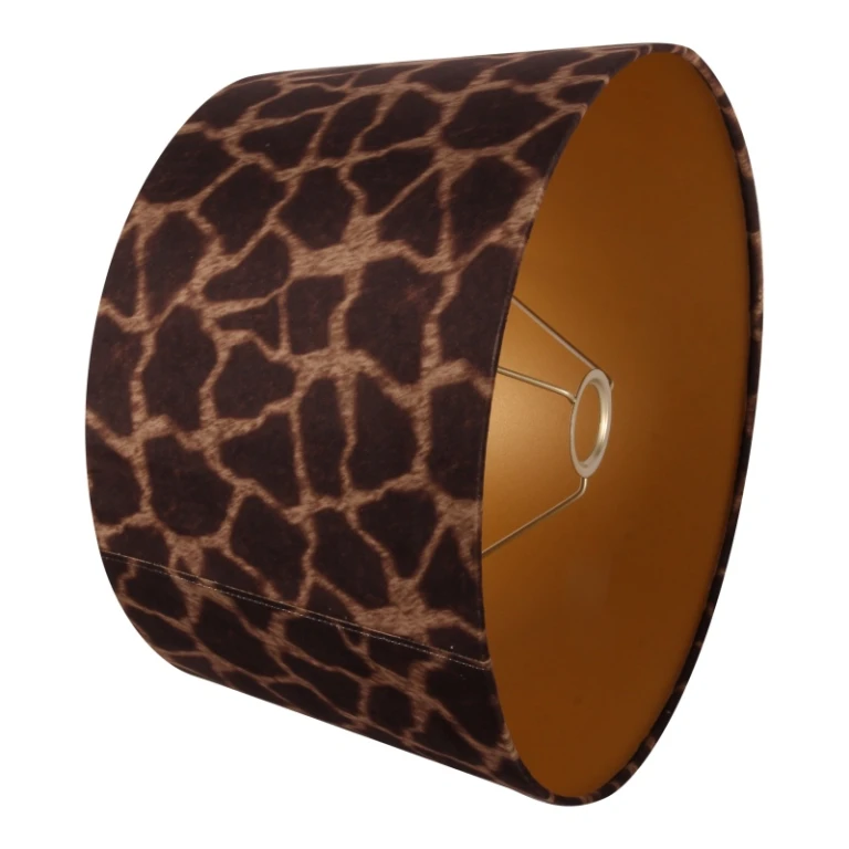 Lampenkap - girafprint - bruin - stof - 40 cm