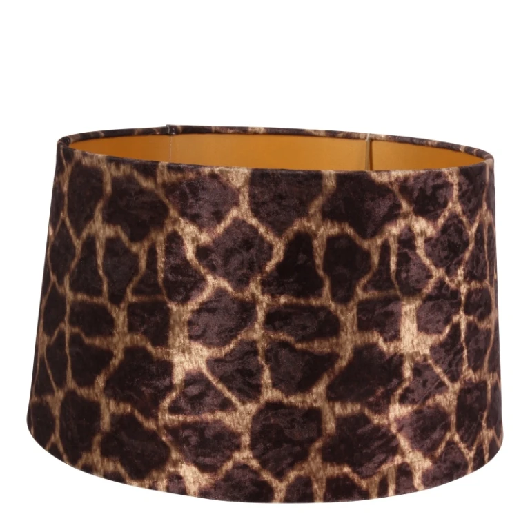 Lampenkap - girafprint - bruin - stof - 50 cm