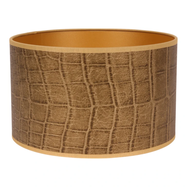 Lampenkap - krokodillenprint - 25 cm - goud - stof