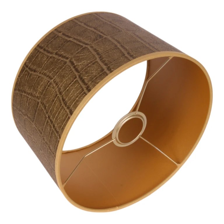 Lampenkap - krokodillenprint - 25 cm - goud - stof