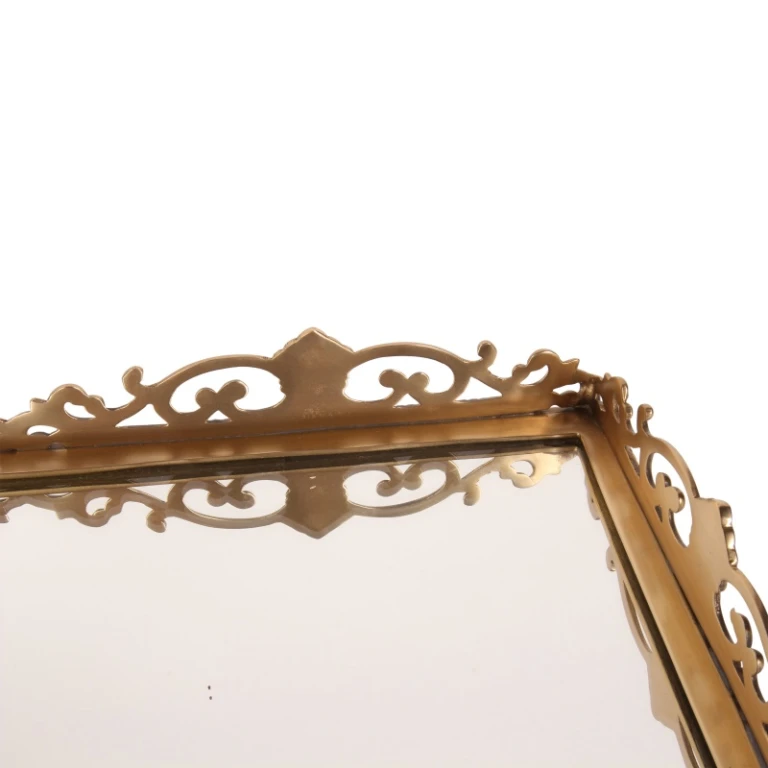 Spiegeldienblad messing goudkleurig - 64 x 42 cm - 1 stuk