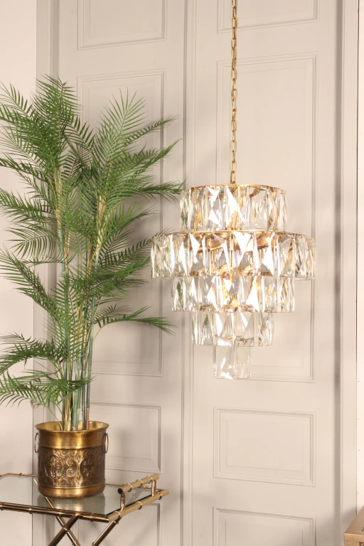 Dutch Style Kroonluchter Basilio - 60 cm - goud - glas
