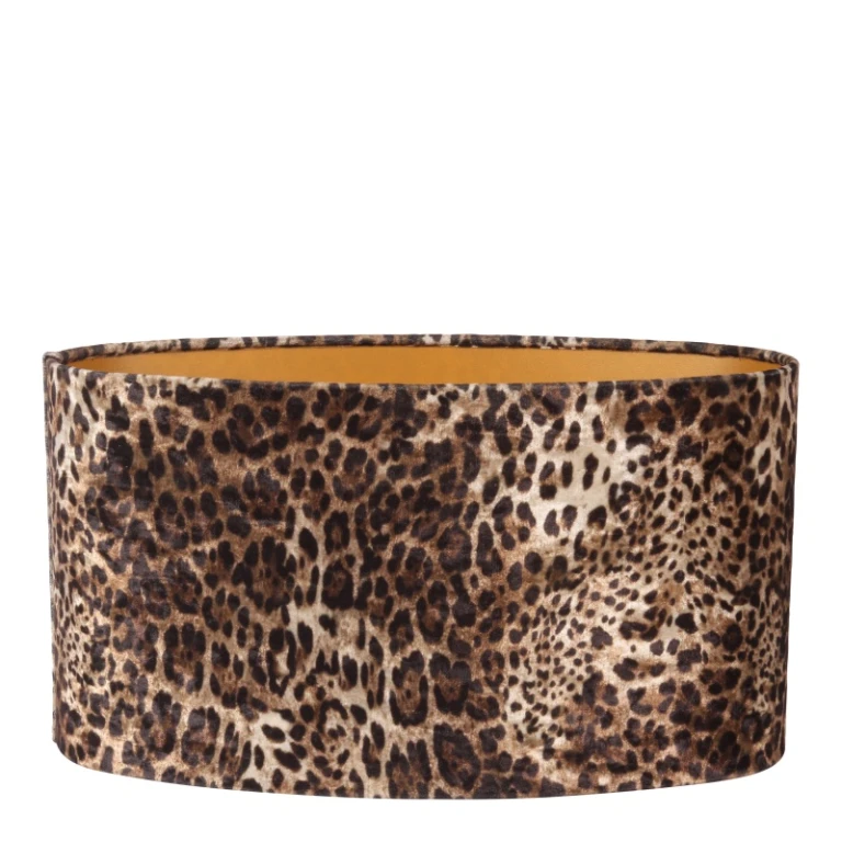 Lampenkap - luipaardprint - bruin - stof - 40 cm