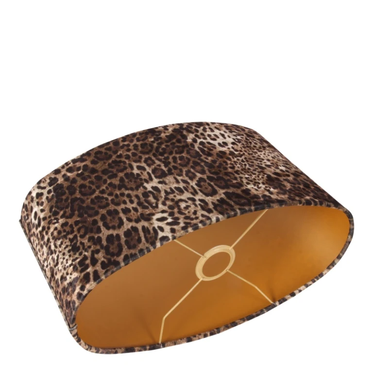 Lampenkap - luipaardprint - bruin - stof - 40 cm