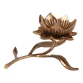 Theelichthouder Bloem - 7,5 cm - goud - messing