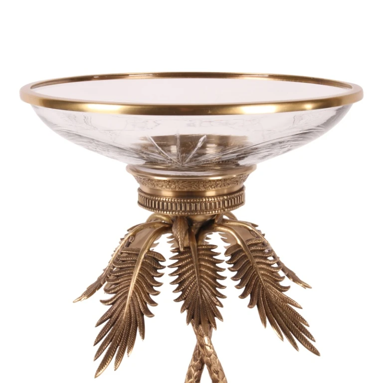 Sierschaal - glas en messing - goud - 54 cm - 1 stuk
