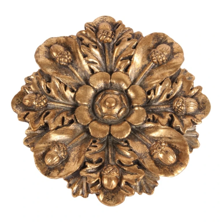Wandornament Bloem - goud - 15 cm - kunsthars