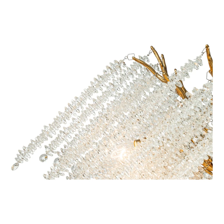 Dutch Style Kroonluchter Waterfall - 45 cm - goud - glas