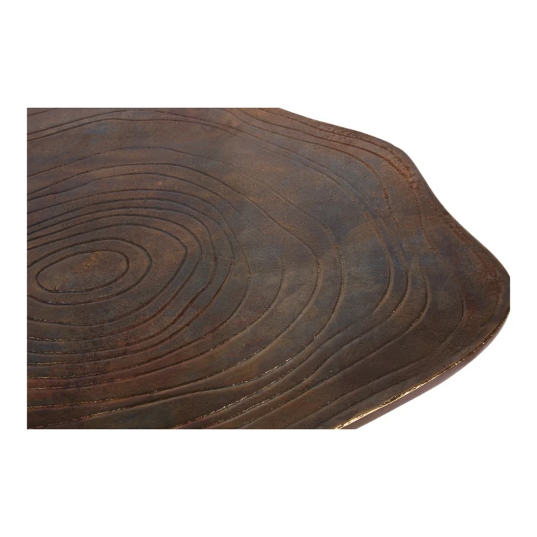 Bijzettafel bomenprint aluminium - goudbruin - 90 cm