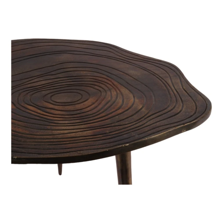Bijzettafel bomenprint aluminium - goudbruin - 60 cm