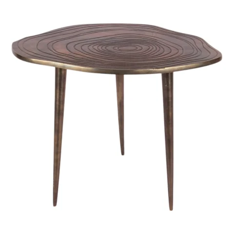 Bijzettafel Bomenprint Aluminium - Goudbruin - 50 cm