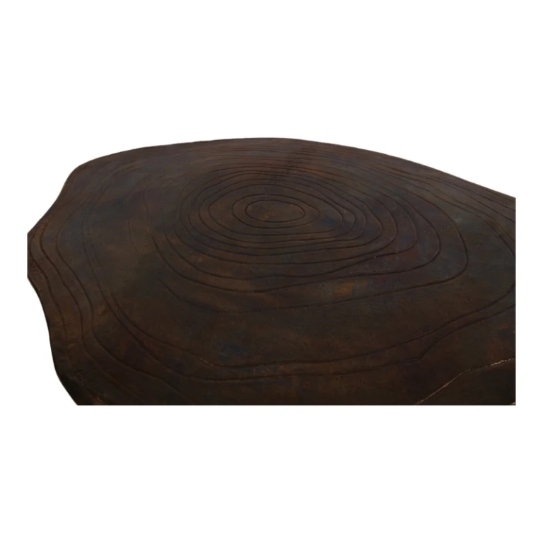 Bijzettafel bomenprint aluminium - goudbruin - 50 cm