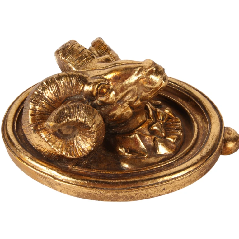 Wandhaak ram - goud - 19 cm