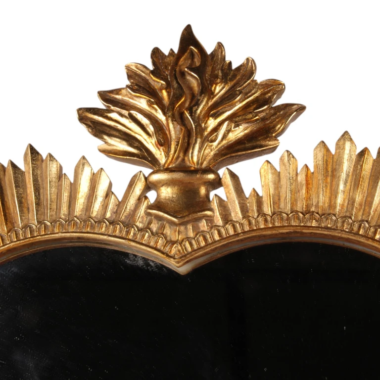 Wandspiegel hart - goud - 39 cm - 1 stuk