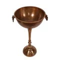 Schaal op voet - antiek brons - aluminium - 73 cm - 1 stuk