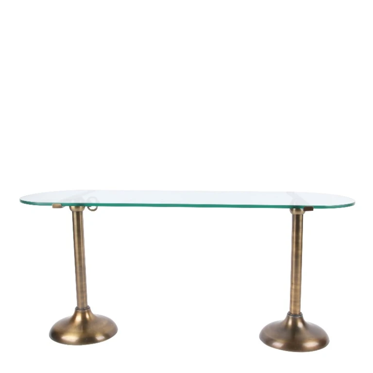 Taartplateau 90 cm goud messing & glas
