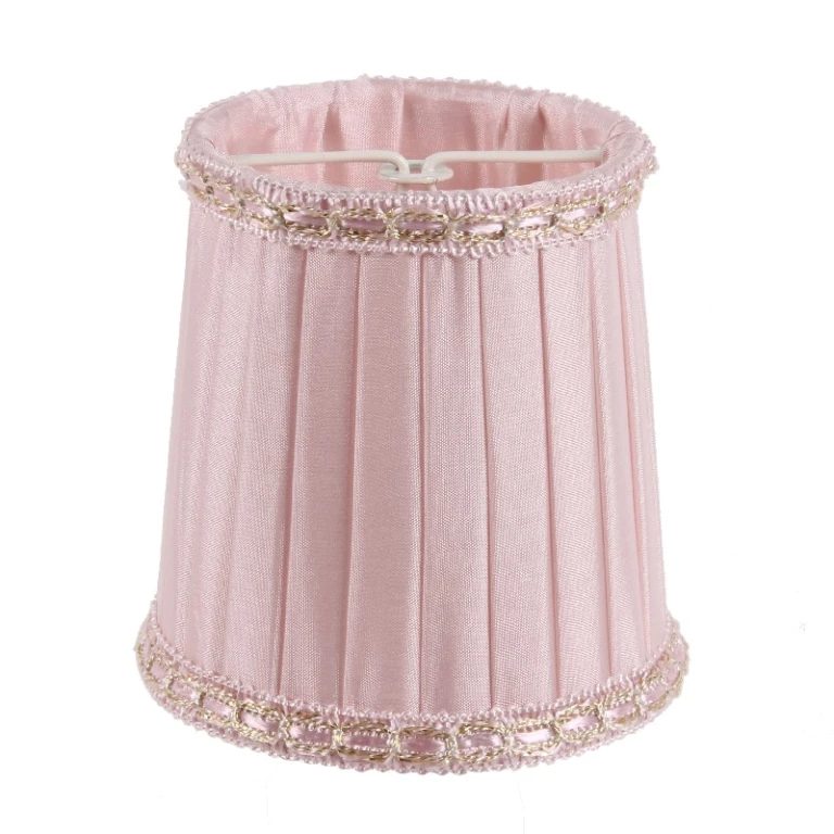 Lampenkap Victorian Clip-On Mini - 8 cm - roze - stof - 1 stuk