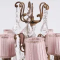 Lampenkap Victorian Clip-On Mini - 8 cm - roze - stof - 1 stuk