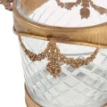 Flessenhouder - goud - 15 cm - messing en glas