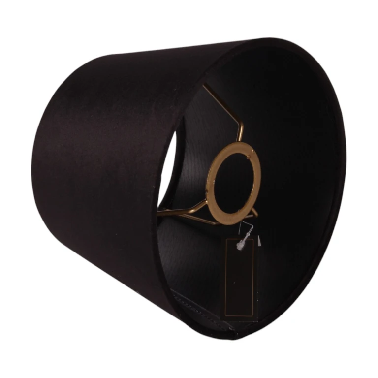 Lampenkap rond - 20 cm - zwart - stof