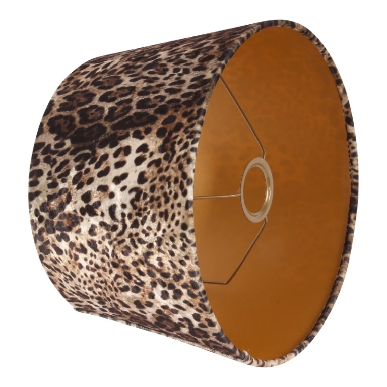 Lampenkap - panterprint - 30 cm - bruin - stof
