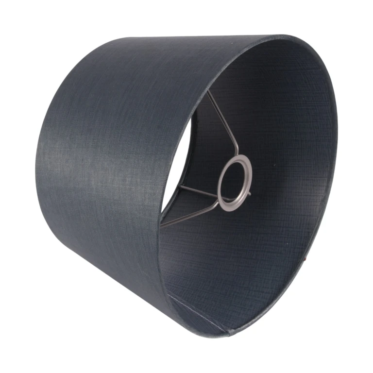 Lampenkap - rond - 30 cm - blauw - stof