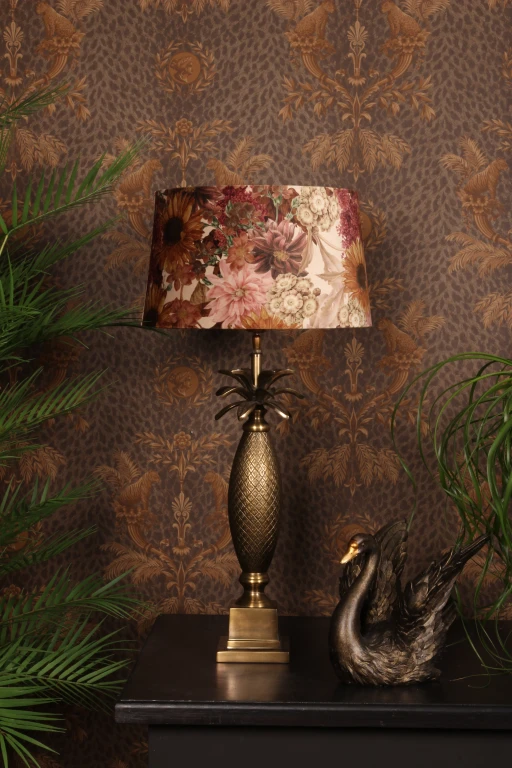 Lampenkap - Bloemenprint - 40 cm - Roze - Stof