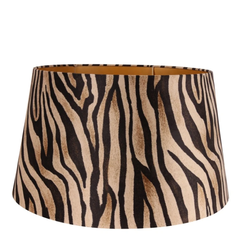 Lampenkap - Zebraprint - 50 cm - bruin - stof