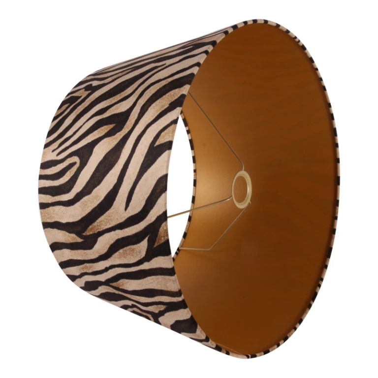 Lampenkap - Zebraprint - 50 cm - bruin - stof