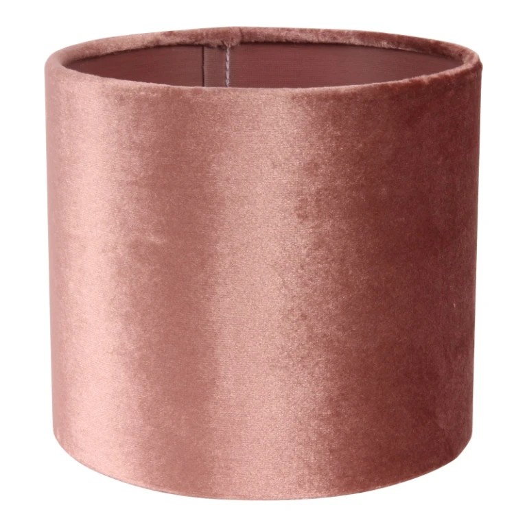 Lampenkap cilinder - 15 cm - roze - stof