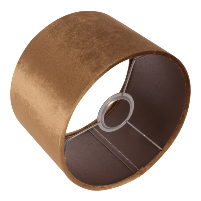 Lampenkap Cilinder - 20 cm - goud - stof - 1 stuk