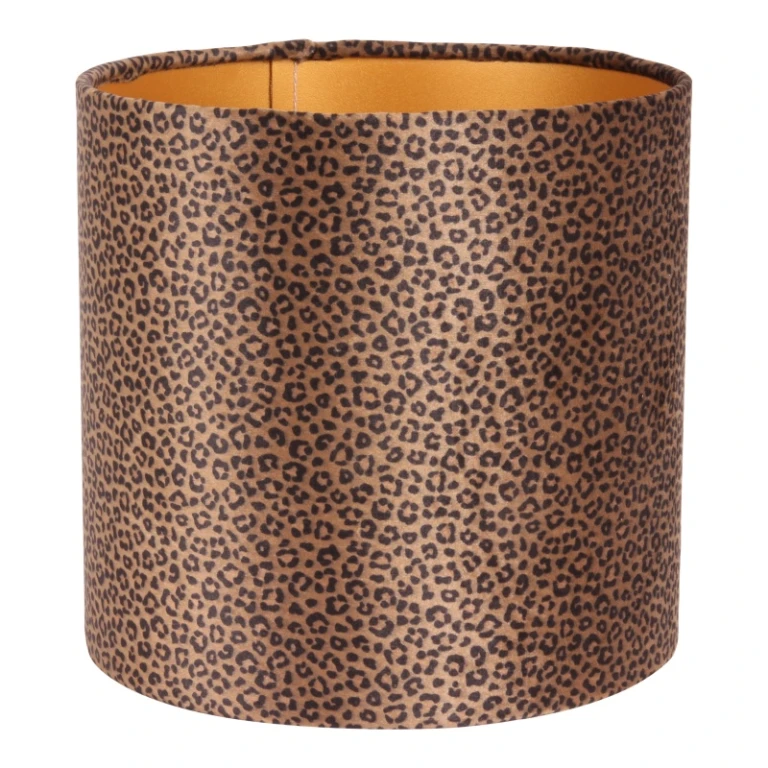 Lampenkap - luipaardprint - 20 cm - bruin - stof