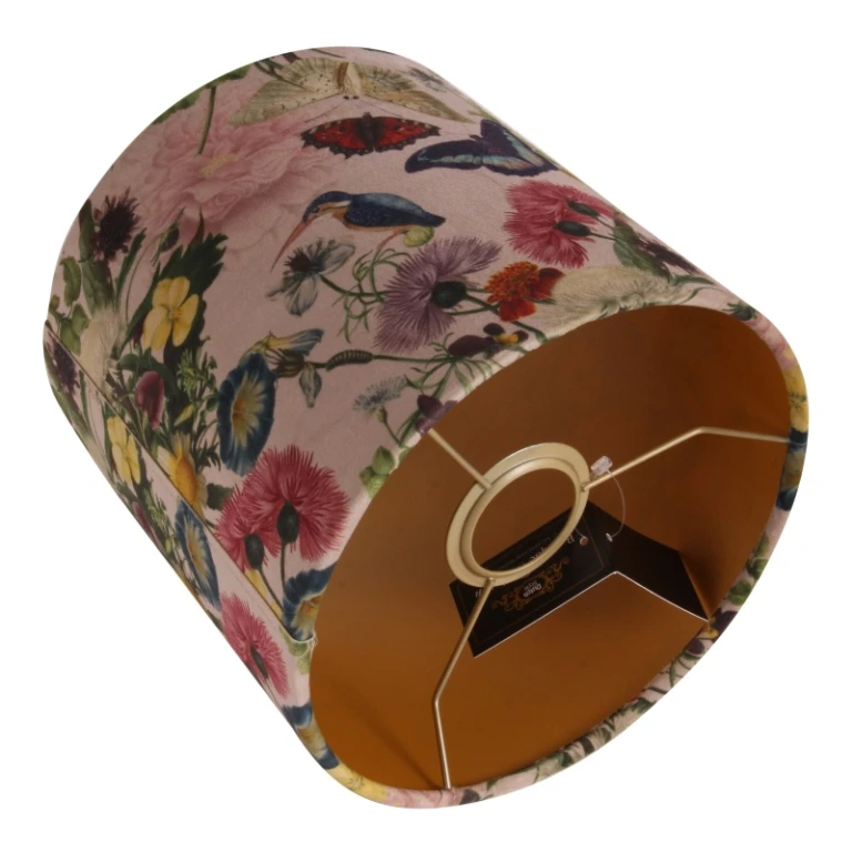 Lampenkap Cilinder - 20 cm - Roze - Stof