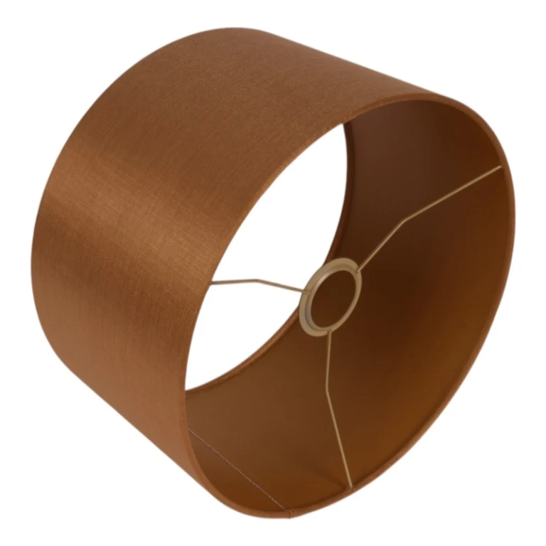 Lampenkap Cilinder - 30 cm - goud - stof