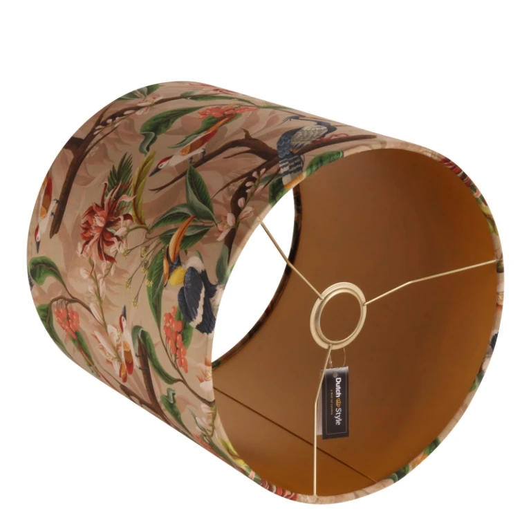 Lampenkap cylinder - 30 cm - bruin - fluweel
