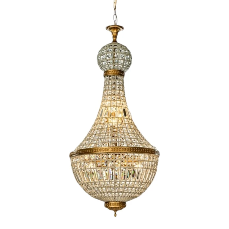 Dutch Style Kroonluchter Bombay - 110 cm - Goud - IJzer & Glas