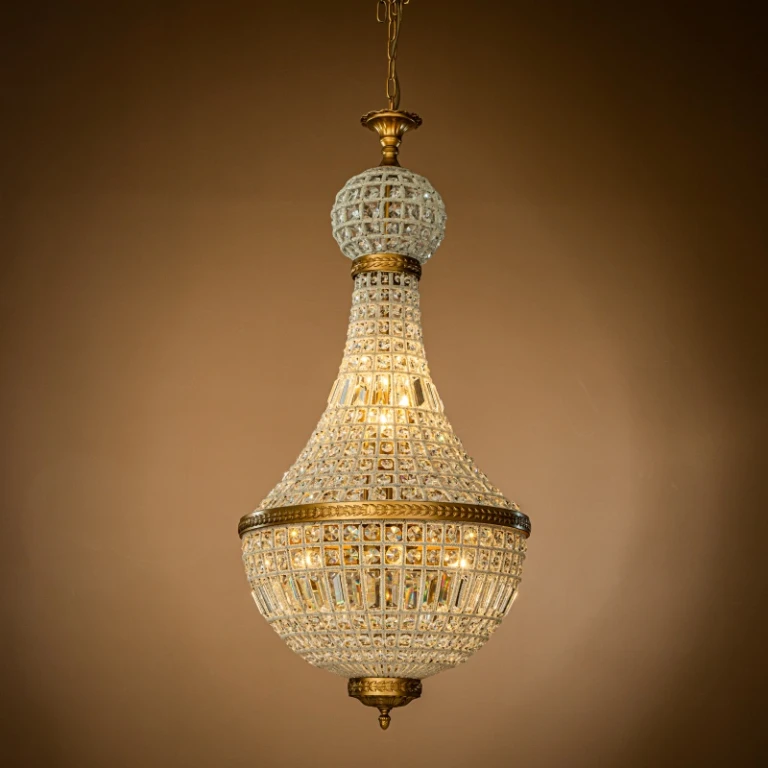 Dutch Style Kroonluchter Bombay - 110 cm - Goud - IJzer & Glas