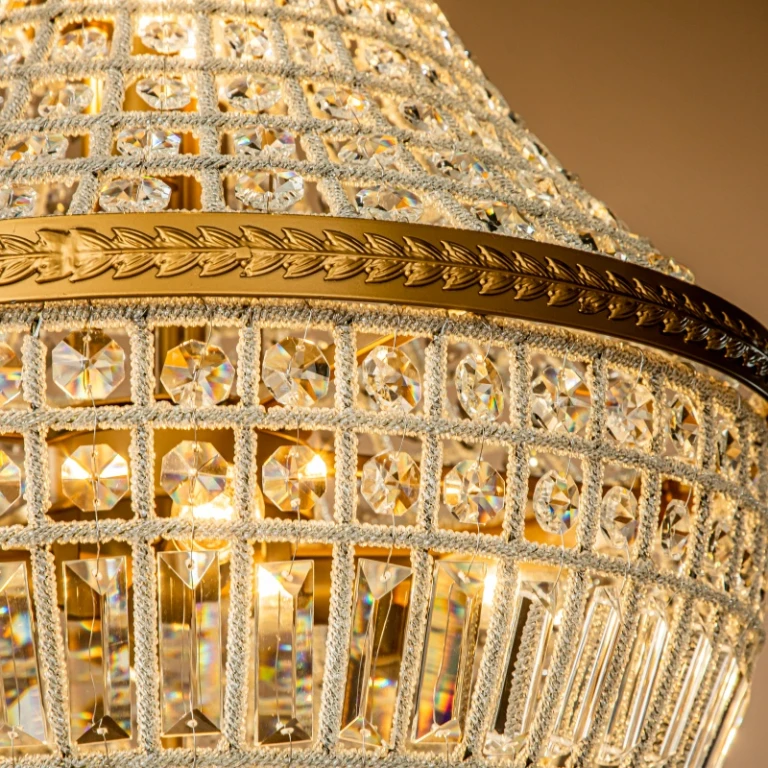 Dutch Style Kroonluchter Bombay - 110 cm - Goud - IJzer & Glas