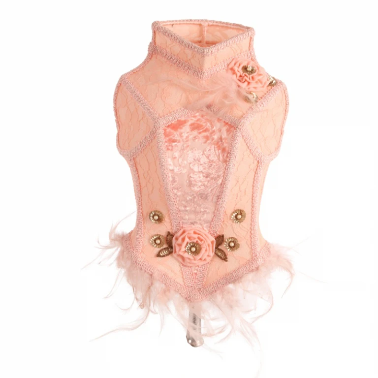Lampenkap Victorian - 40 cm - roze - stof