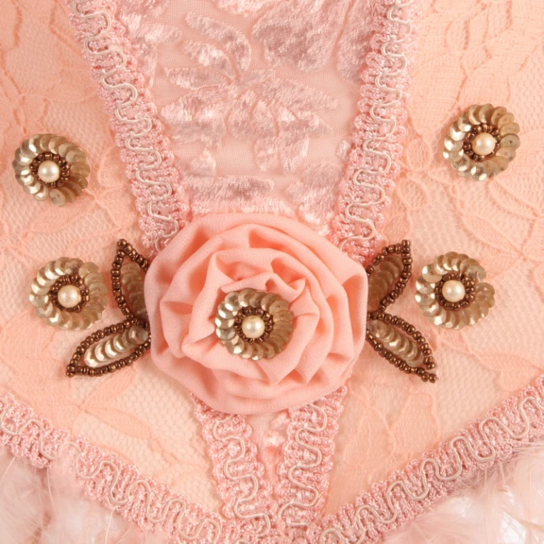 Lampenkap Victorian - 40 cm - roze - stof