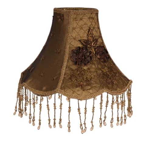 Lampenkap Victorian - 26 cm - goud - stof