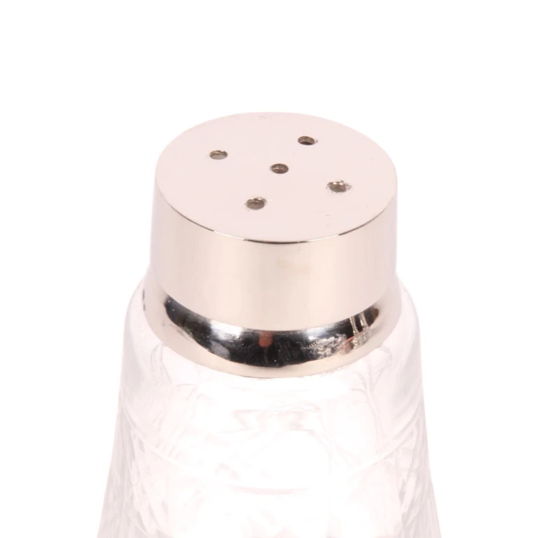 Strooier - 12 cm - zilver - messing & glas