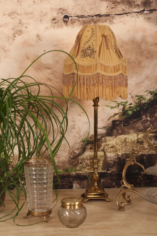 Lampenkap Victorian - 28 cm - goud - stof