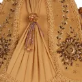 Lampenkap Victorian - 28 cm - goud - stof