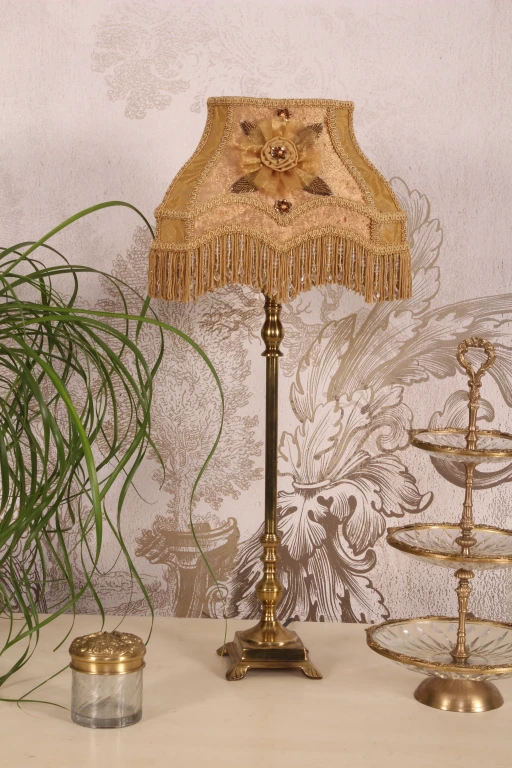 Lampenkap Victorian Rechthoek - 22 cm - Goud - Stof